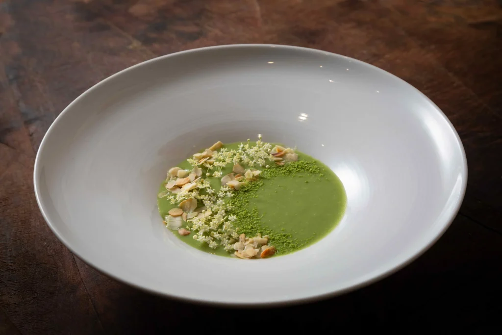 Cucumber, green apple and avocado soup
